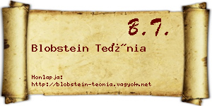Blobstein Teónia névjegykártya